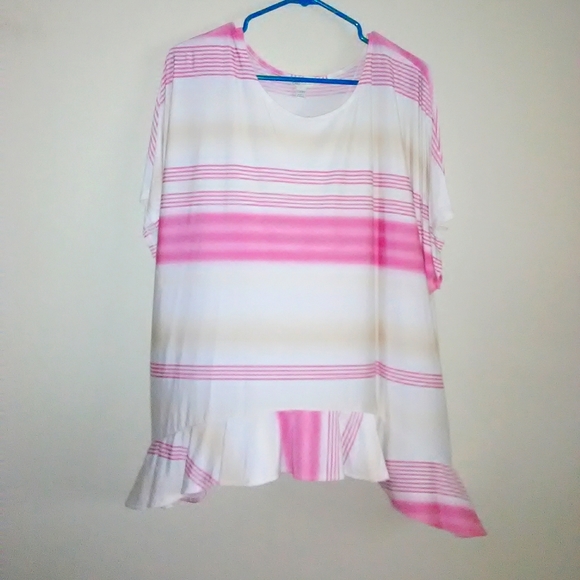 Cato Tops - 5/$10 Cato Women's white striped top size 22-24